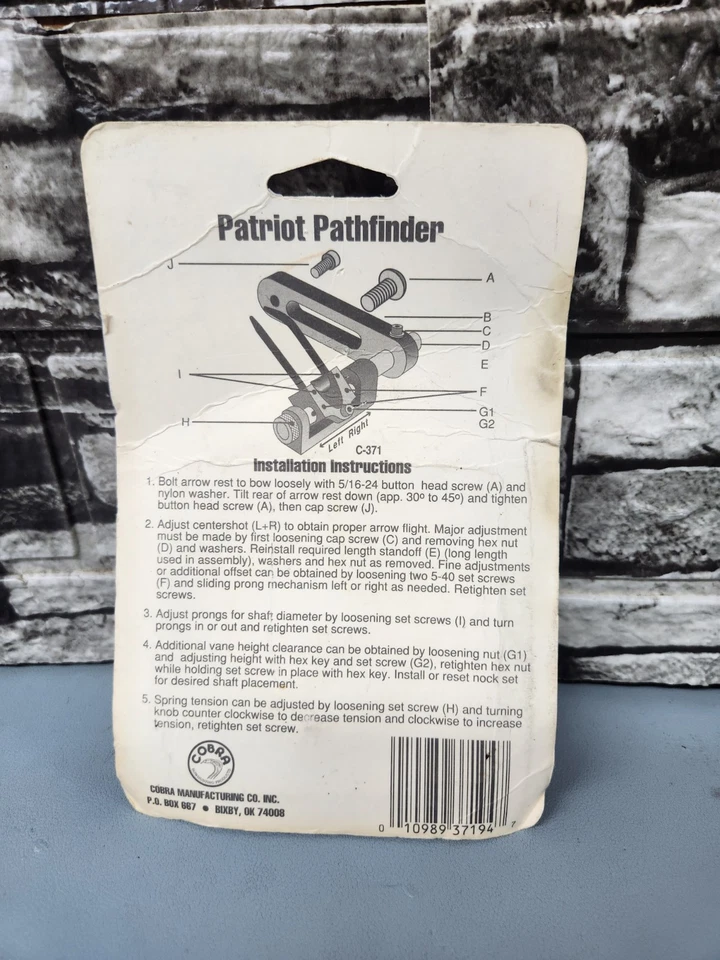 Cobra Patriot Pathfinder Arrow Rest C-371 - Image 2 of 3