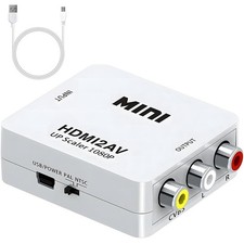 HDMI to RCA Adapter,HDMI to AV HD Audio Video Converter,1080P Mini RCA