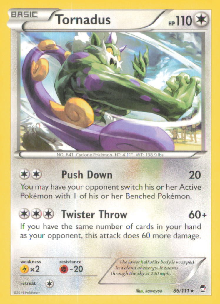 TORNADUS 86/111 RARE FURIOUS FISTS POKEMON NEAR MINT