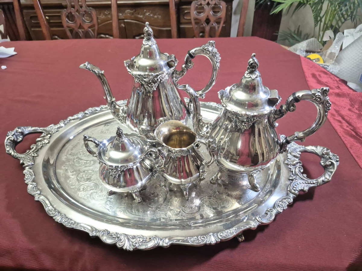 Baroque By Wallace Silver Plate 6 Piece Tea Service | eBay