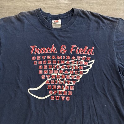 Vintage Nike Team USA Track & Field Blue Shirt Men XL Olympics