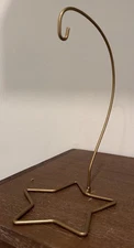 Ornament Or Jewelry Display Stand Holder Hanger Star 8.25” Tall Gold NEW