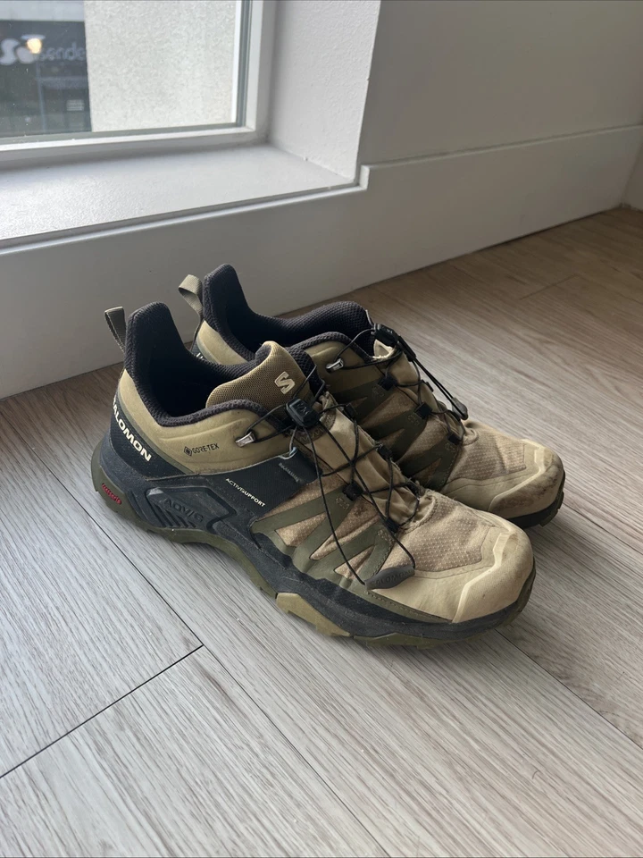 Salomon Men's X Ultra 4 Gore-Tex Low Hiking Trail Shoes Size 11 Kelp/Dark Earth - Image 2 of 4