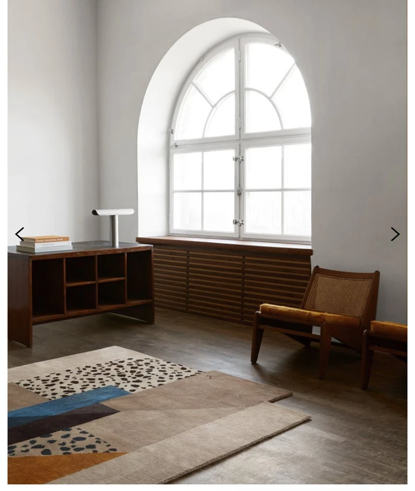 Modern Abstract Geometric Area Rug – Handmade Contemporary Carpet with Leopard - Image 4 of 4