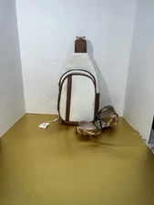 WOMENS CLUCI BLACK/TAN SLING BAG NEW W/TAG CROSSBODY