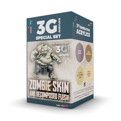 AK Interactive 3Gen Acrylics - Zombie Skin Flesh Effects Paint Set AK1076