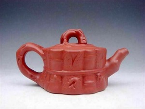 Chinese YiXing Zisha Clay Teapot Bamboo Plum Blossoms Carved 150ML #01051920