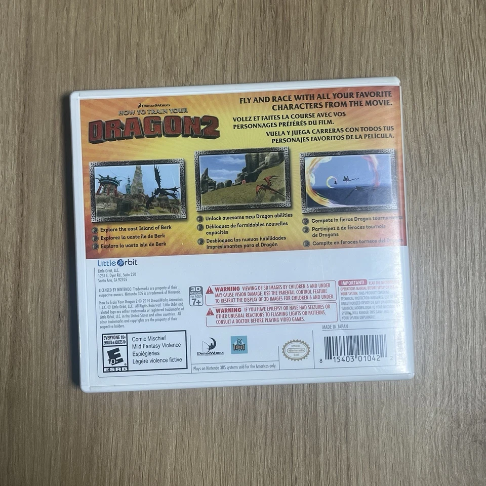How to Train Your Dragon 2 (Nintendo 3DS, 2014) - Game And Case - Image 4 of 4