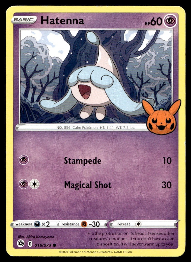 Hatenna 18/73 Pokemon Card Trick or Trade 2022 Promo 60 HP Lightly Played LZ