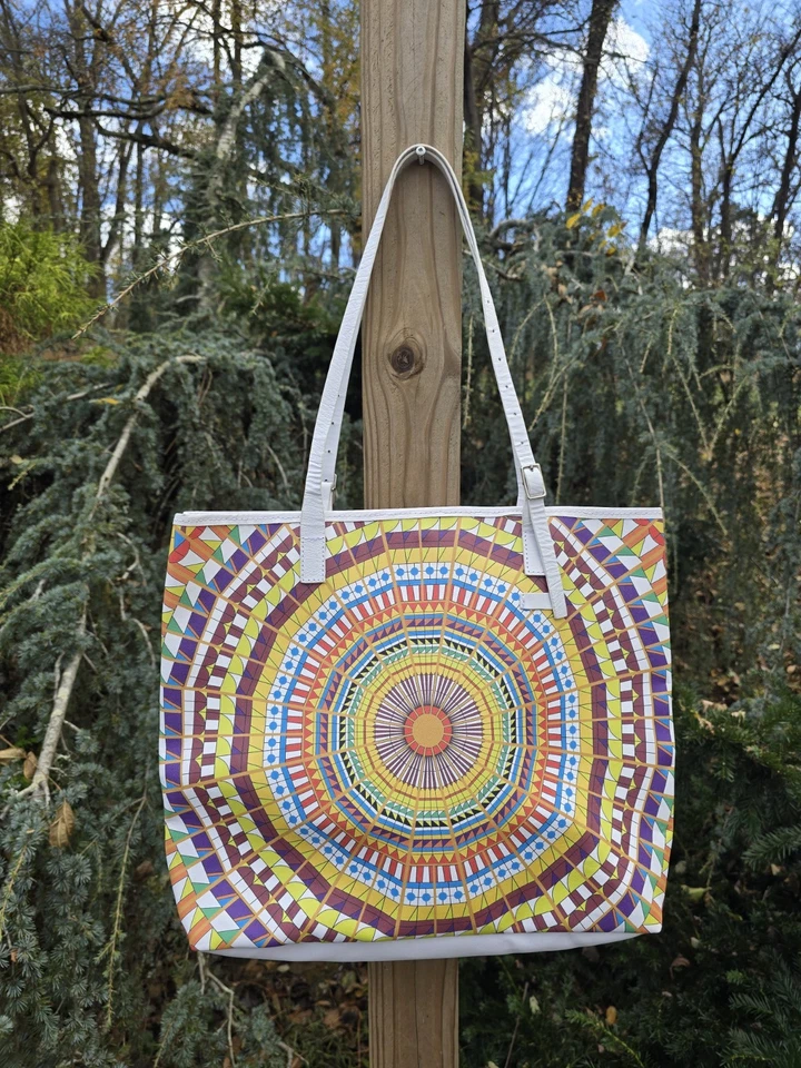 Bolso de Mano Grande para Mujer Esquivel Diseño Sunburst Cuero Sintético Foto 3 de 4