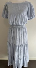 Ally Dress Women’s Sz AU 12 Long Cotton Blend Open Back Crossed Straps EUC