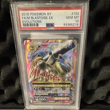 2016 POKEMON XY: EVOLUTIONS #102 M BLASTOISE EX FULL ART HOLO ULTRA RARE PSA 10