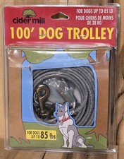 New 100' Dog Run Trolley Aerial Runner Tie Out Cable For Dogs Up To 85 Lb