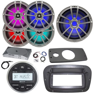 JBL Marine Radio, Spa Bezel,Adapter, ANT, Amp,Kit, LED Sub, 4x 6.5'' 225W Speaker