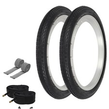 Og Lowrider Slick Bike Tire16 X 1.75 Black 2 Tires W Tubes Strips P-1081