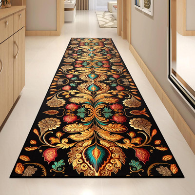 Non-Slip Vintage Corridor Runner Rug, Washable & Stain Resistant (110''x27.5'')