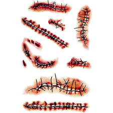 10 Sheets Halloween Temporary Tattoos, Realistic Temporary Tattoos Stickers, Sca