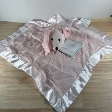Aden & Anais Pink Muslin Lovey Security Blanket Bunny Rabbit Satin Musy Mate