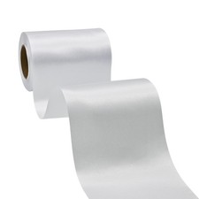 Wide White Satin Ribbon 4 Inch x 25 Continuous Yards Solid Fabric Ribbon for ...