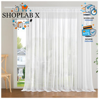 Voile Vorhang Mit KräUselband Weiß Gardinenschals ÜBergardinen 2Er Set