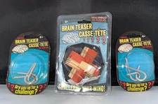 Brain Teaser Casse-tete Real Wood 3-D Puzzle Metal Puzzles Ages 6+