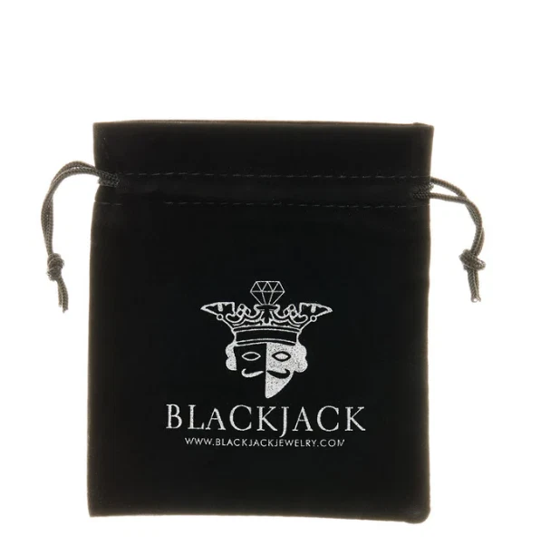 Blackjack Men's Black Silicone Plated Stainless Steel Bracelet 8.5 Inch BJB199B - Image 3 of 3