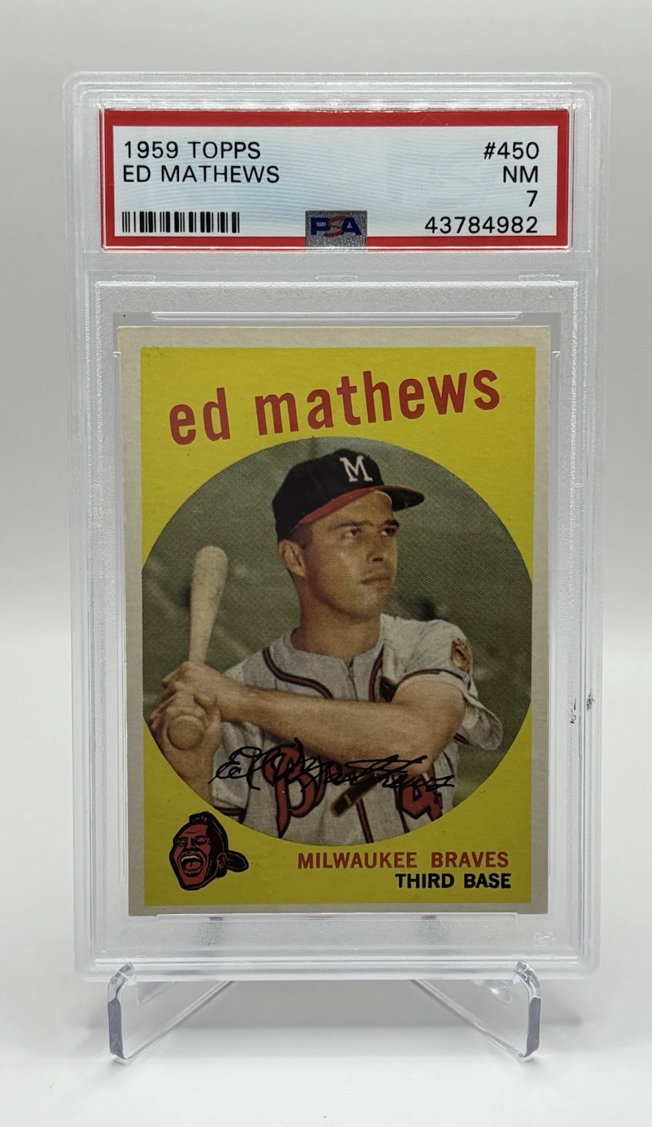 1959 Topps Ed Mathews HOF #450 PSA 7 NM
