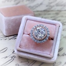 Round Cut 3.30 Ct Lab-Created White Diamond Engagement Ring 925 Sterling Silver