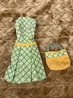VINTAGE BARBIE COLOR MAGIC FASHION DESIGNER SET PLAID DRESS BAG TLC