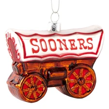 Oklahoma Sooners Official NCAA Mascot Holiday Christmas Blown Glass Ornament