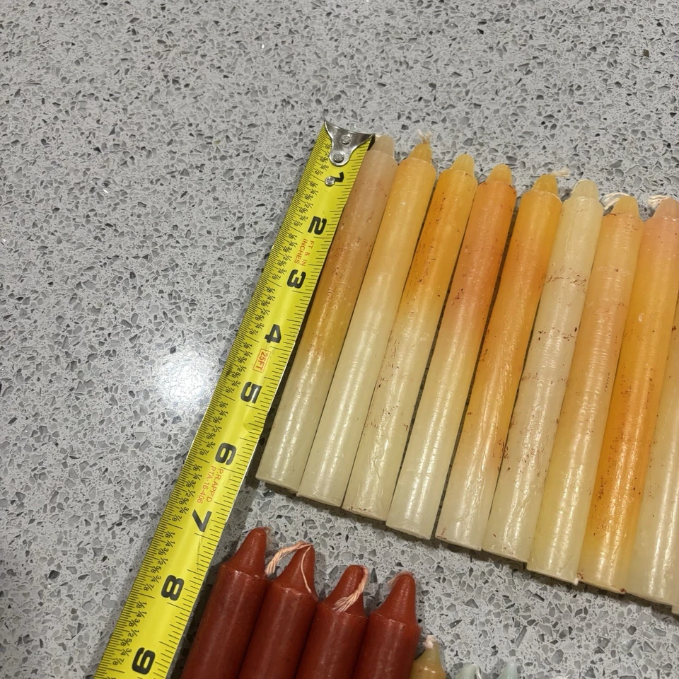 Lot 23 Vintage Taper Dinner Candles Unused 4” 5” 6” Red Blue White Orange Wax - Image 4 of 4