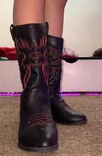 Forever Women s Western Mid-Calf Boots Black/...