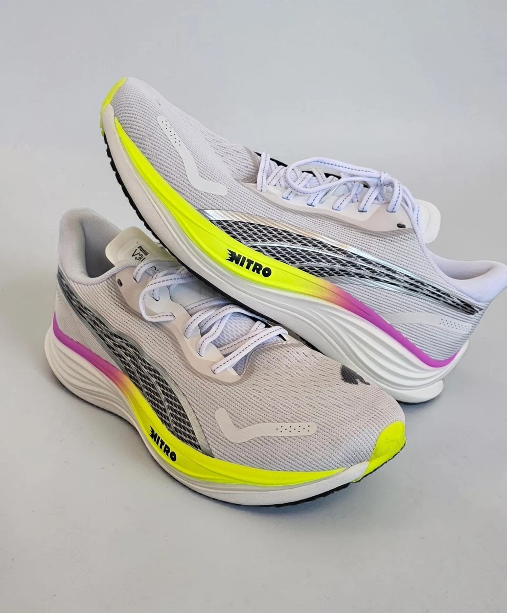 Puma Mens Velocity Nitro 3 Running Shoe, Pure white- Magenta Puma Velocity Nitro 3 | Puma White/Pure Magenta | Women main image 4