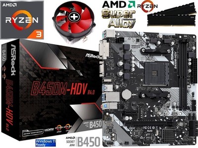 Aufrüstkit PC Bundle AMD Ryzen 3 4100 bis 32GB DDR4 mit TPM 2.0 ASRock B450M
