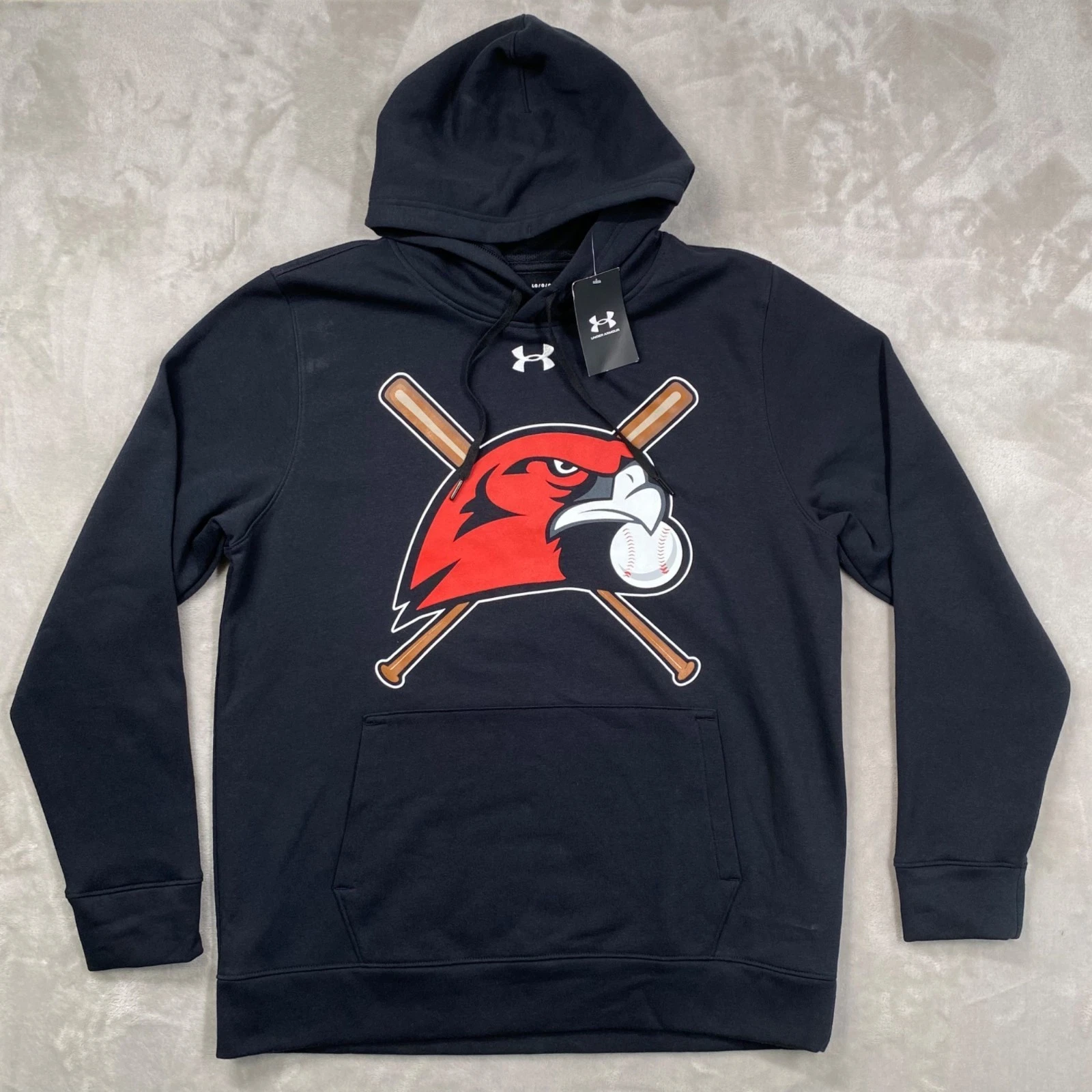Under Armour Hoodie Mens Large Hustle Fleece Loose Lightweight Redhawks Baseball