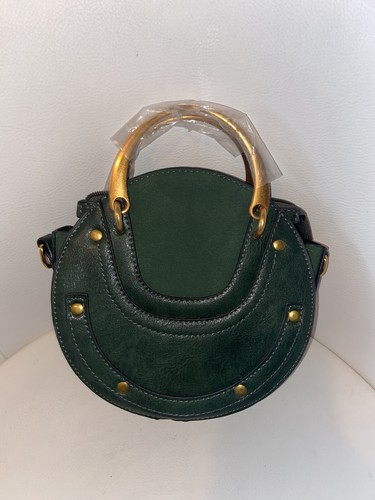 Interloper Round Leather Bag Small Purse Womens Bag - Green