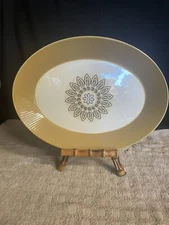 Homer Laughlin Vintage 1968 Malibu Medallion Oval Serving Platter 11"  MCM