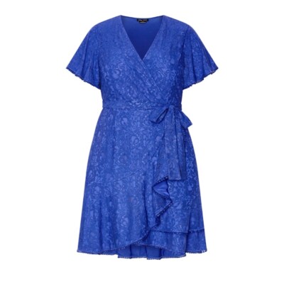 NWT! City Chic Sweet Love Lace Dress in Royal Blue Size: M (18) | eBay