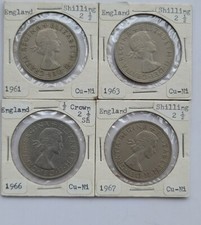 1961 1963 1966 1967 2 1/2 Shillings Coin Queen Elizabeth II Great Britain T1273
