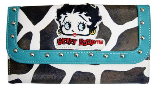 Licensed BETTY BOOP Giraffe Wallet Turquoise Color + Checkbook  holder - Picture 1 of 3