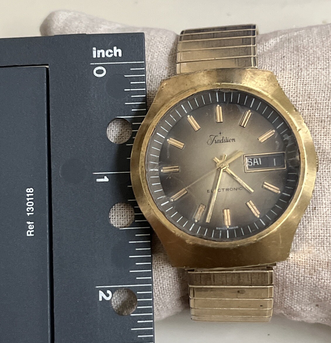 Vintage Tradition Electron Gold Tone Watch Vintage Tradition Electronic Watch | eBay main image 4