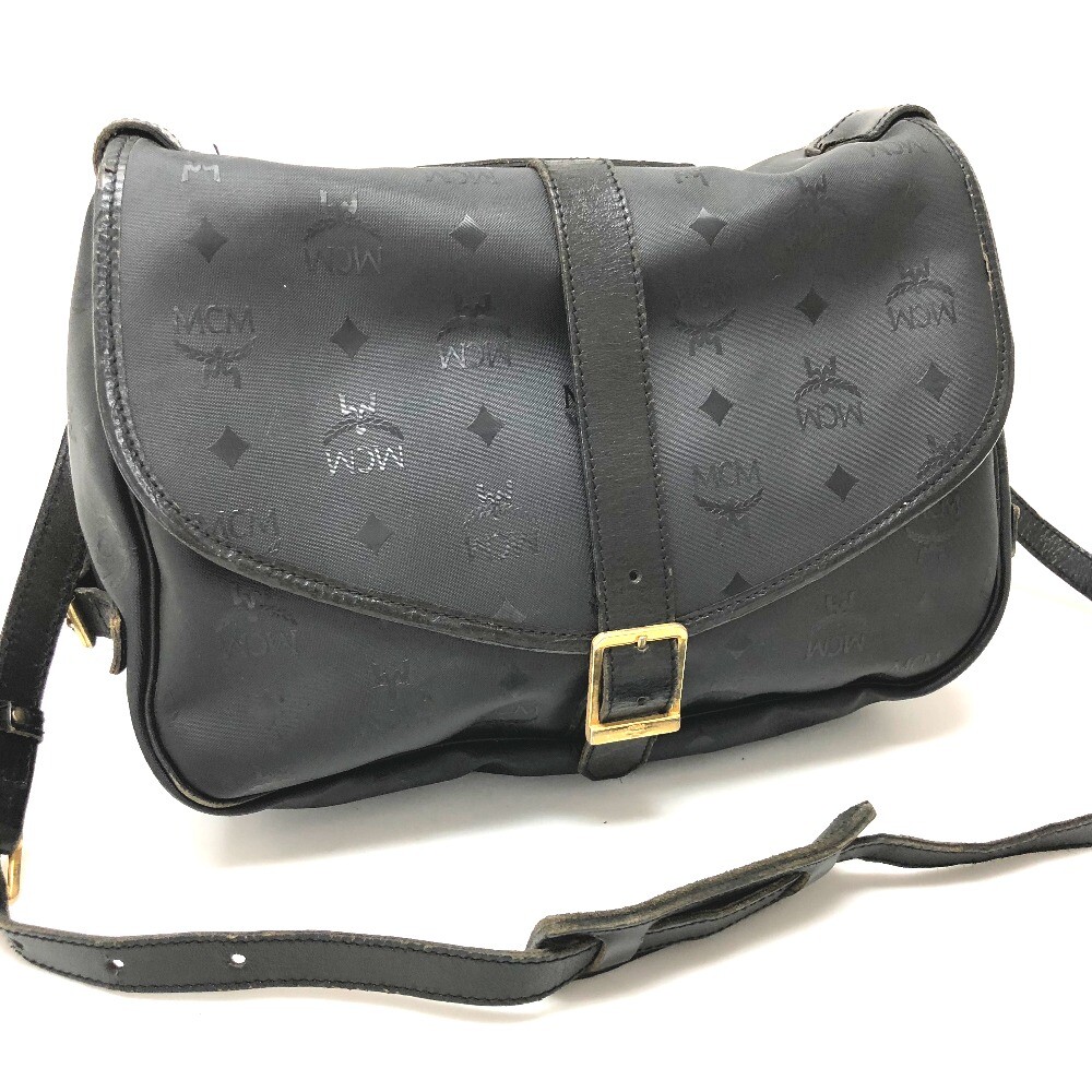 MCM Logogram Shoulder Bag Black PVC x Leather | eBay MCM Logogram Shoulder Bag Black PVC x Leather | eBay