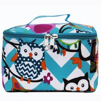 Aqua Chevron Owl Print Cosmetic Case Owl-aqua on sale Aqua Chevron Owl Print Cosmetic Case Owl-aqua on sale
