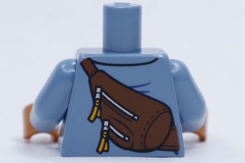 NEW LEGO® Sand Blue Torso Jacket w/ Zipper - Diagonal Belt and Bag on Back 76178 - Picture 2 of 2