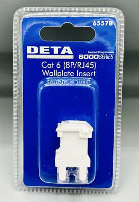 DETA CAT 6 (8P/RJ45) Ethernet Grid Plate Wallplate Insert - 6557B - NEW