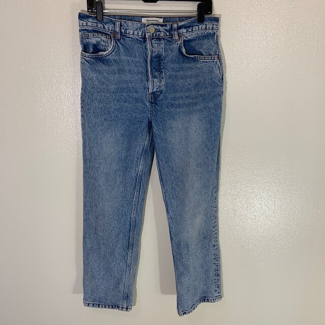 Reformation Jeans Acid Wash Cynthia High Rise Straight Jeans