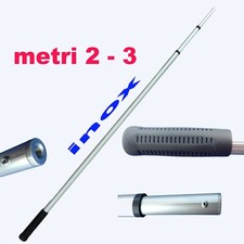 manico di guadino metri 2 - 3 alluminio inox rigido robusto pesca carpa  mare