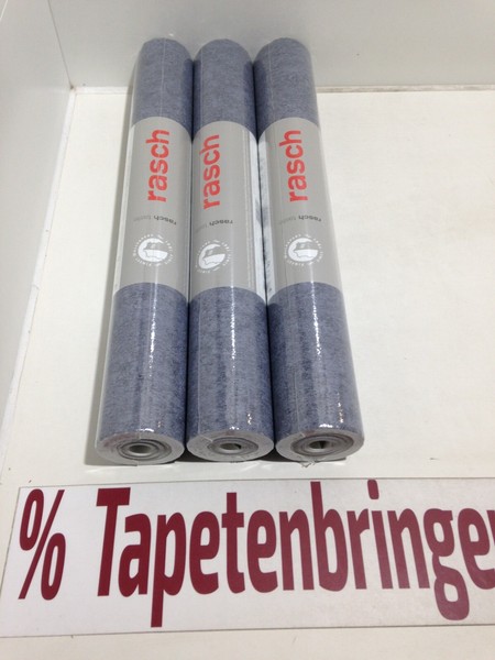 Vliestapete Rasch 3X 617146 (3Rollen) Uni Struktur Blau Restposten Wohnzimmer-image