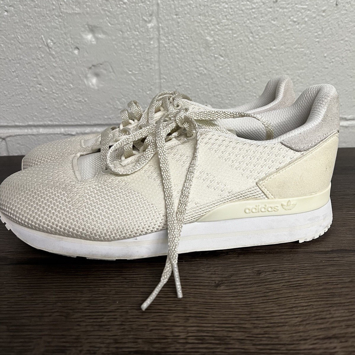 Adidas Mens ZX 500 OG Weave Sneakers Beige All White M21737 2014