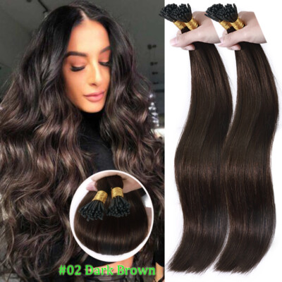 THICK 1g/s Keratin Stick I-Tip Fusion Remy Human Hair Extensions Double Drawn US